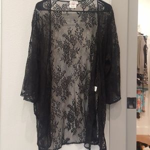 Black lace kimono